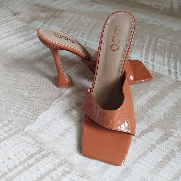 EGO Shoes - EGO Faux Leather Sculptured Heel Mule